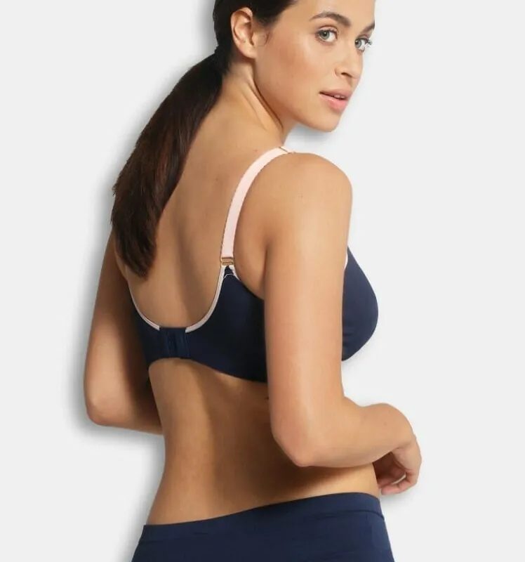 Carriwell - Grudnjak za trudnice i za dojenje bez šavova - Plavi s rozom čipkom