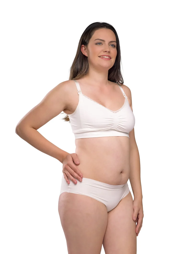 Carriwell Organic - Grudnjak za trudnice i dojilje bez šavova - bijeli