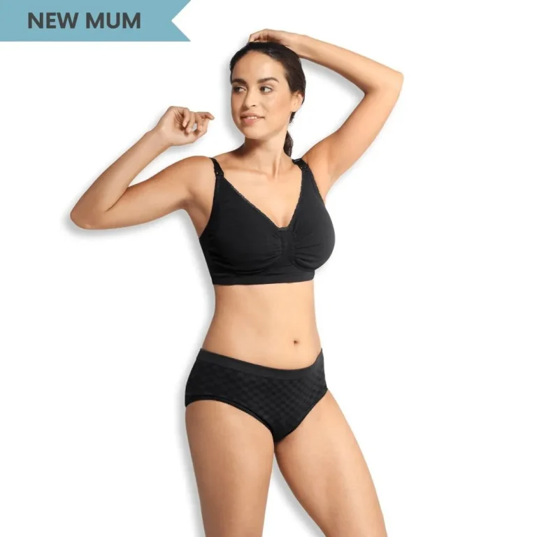 Carriwell - Grudnjak za trudnice i dojilje s Carri-Gelom podstavljeni, bez žice - crni