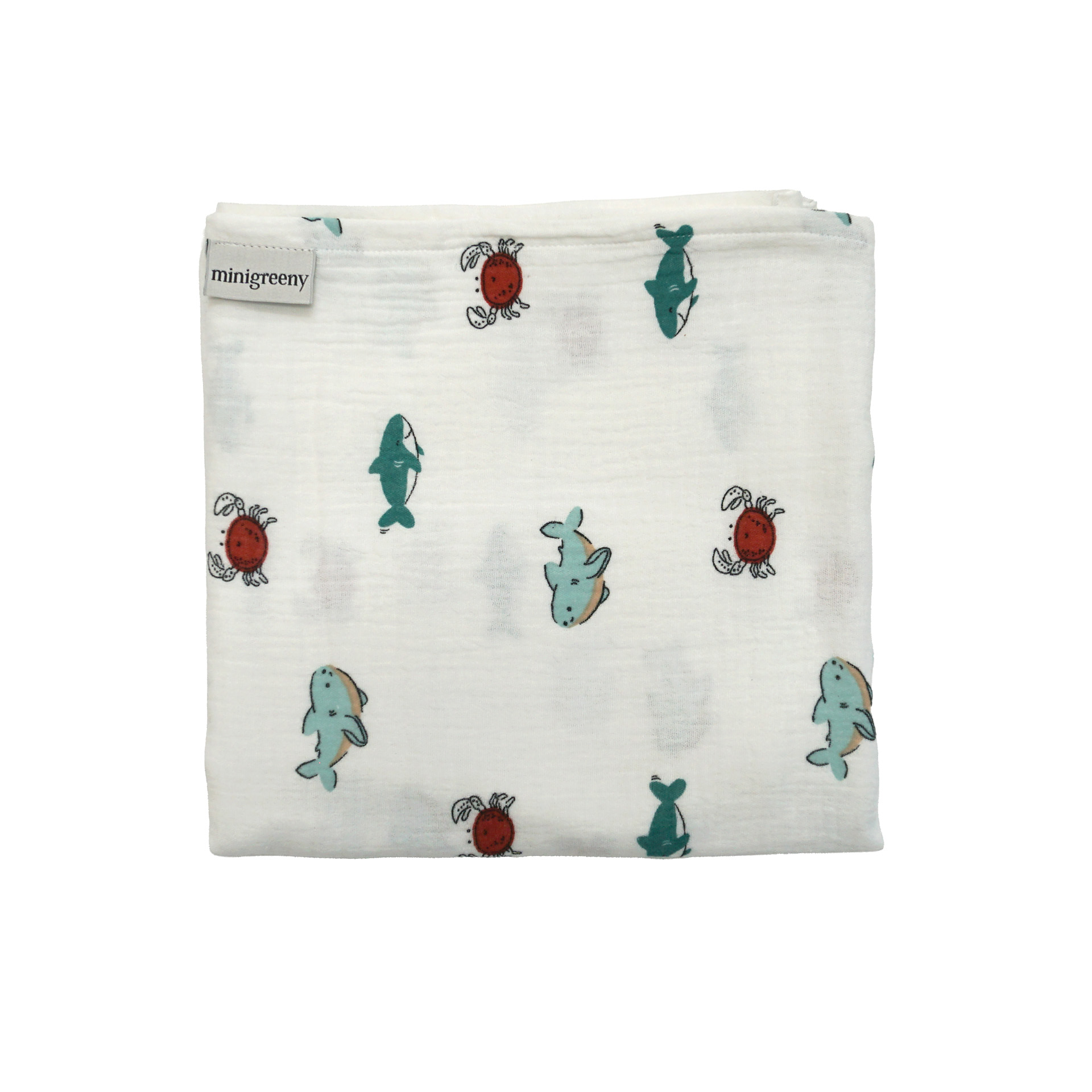 Minigreeny muslin swaddle - Morski prijatelji